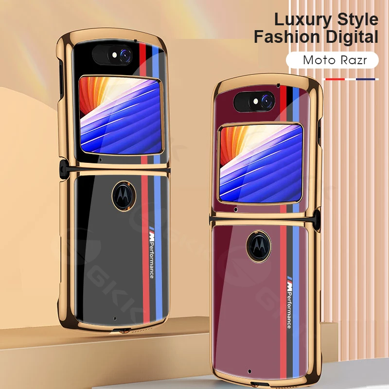 

GKK Original For Motorola Moto Razr 5G Case Luxury Organic Glass Fold Painted Protection Case For Motorola Moto Razr 5G Cove
