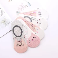 5 pairs cute animal cotton socks female kawaii totoro cat dog summer short sock slippers women casual soft funny boat socks