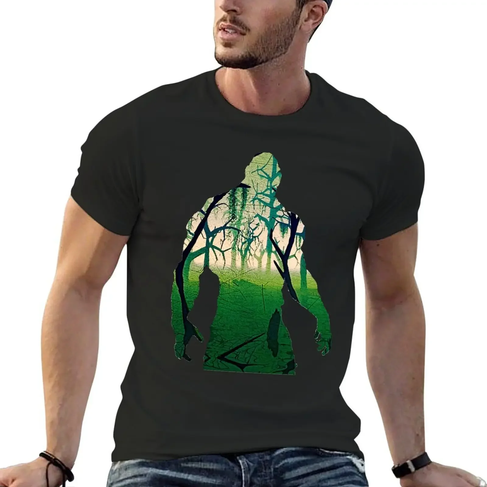 Забавный подарок Swamp Thing классическая футболка с фанатом большого размера