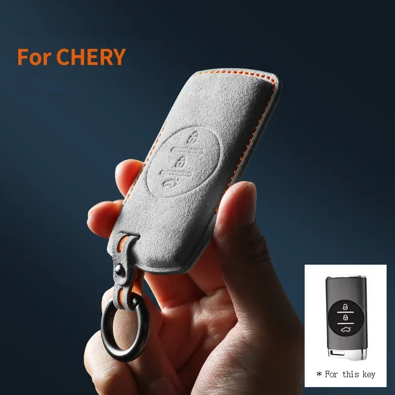 Фото For Chery Tiggo 7 Pro Exeed Tiggo 2 3x Arrizo 5 Pro Gx 5x EQ7 Suede Car Key Case Shell Keychain for Chery Car Key Fob №4