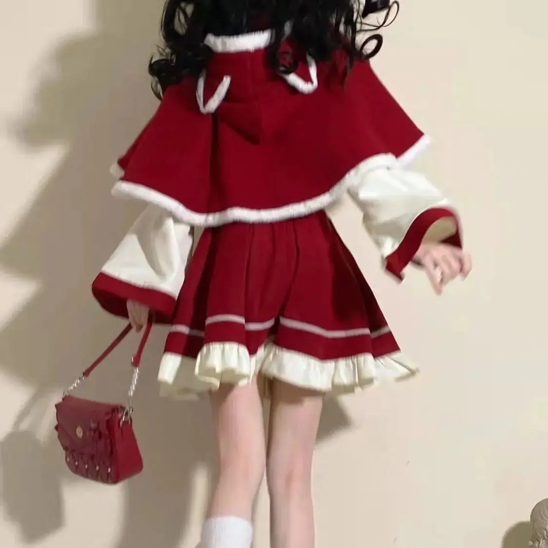 NONSAR осенне-зимние винтажные комплекты с юбкой женская свободная накидка