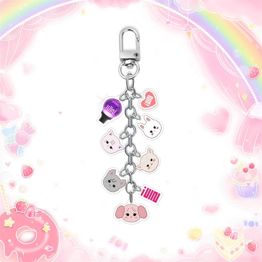 Брелок KPOP (G)I-DLE TWS ILLIT RIIZE ITZY Babymonster ZB1 мультяшный акриловый длинный брелок-цепочка