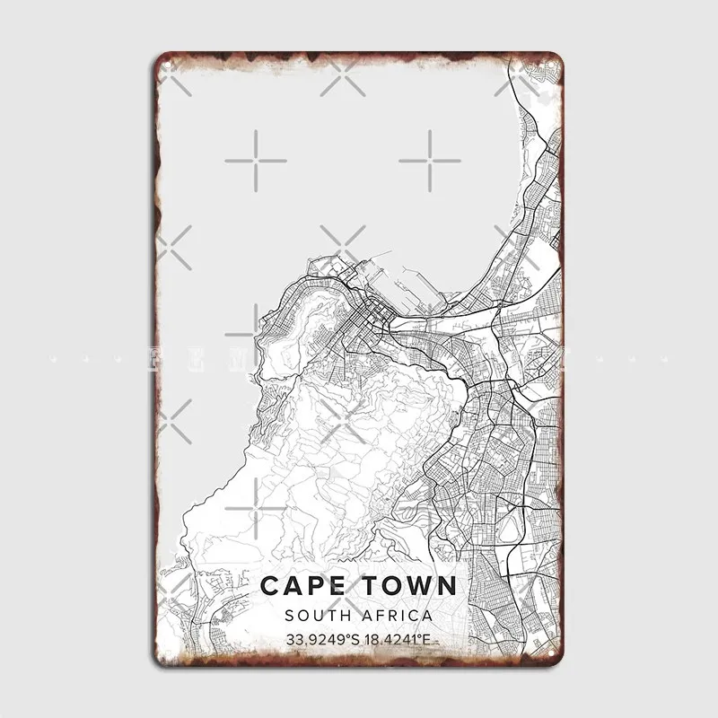 Винтажный задний плакат в стиле Кейптаун
