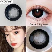ovolook 2pcspair natural color lens beauty contact lenses for eyes soft multicolor lens big black eyes yearly pupils makeup