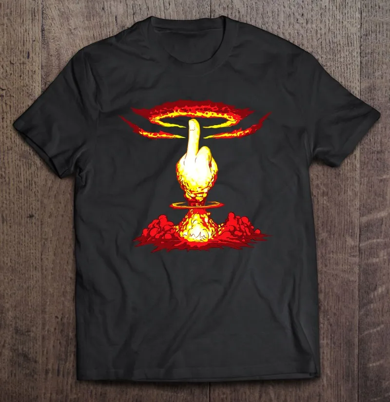 

Футболка с ядерным взрывом F Bomb средним пальцем, футболка для женщин и пар, футболка, Мужская Аниме одежда, Мужская хлопковая футболка