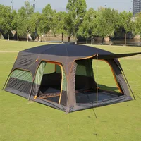Group new tent outdoor camping 6 people 8 people 10 people 12 people two rooms one hall multi-layer double-decker big tent