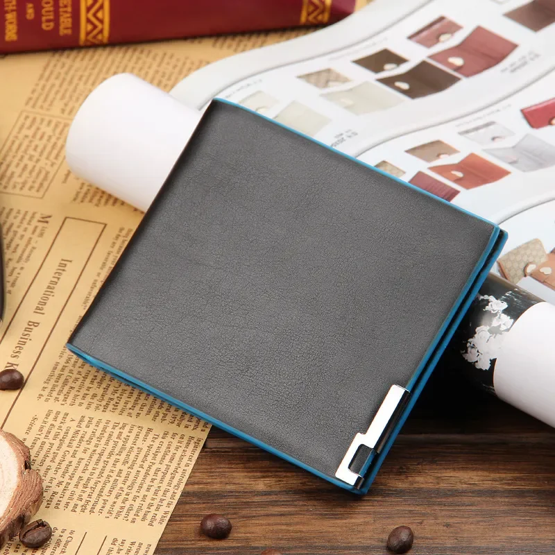 Hot Selling Men's Horizontal Wallet Trend Card Pack Purse Business Leather Wallet Card Holder Small Money Bag Male Purses