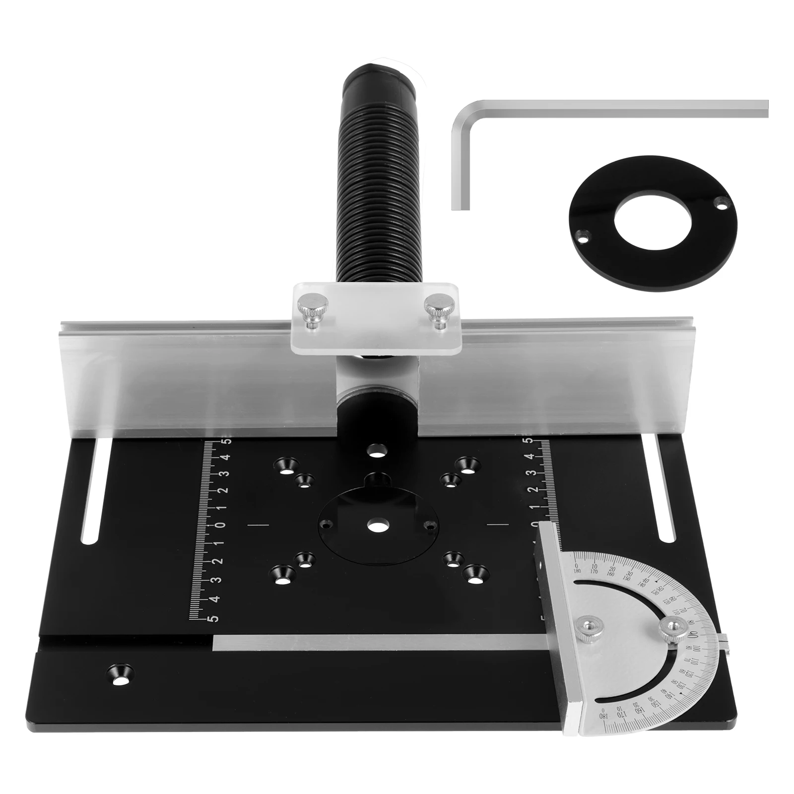 

Фрезерный стол, вставная пластина 9,4x7,9x0,2 дюйма, алюминиевый сплав, портативный фрезерный станок, флип-панель со стандартом