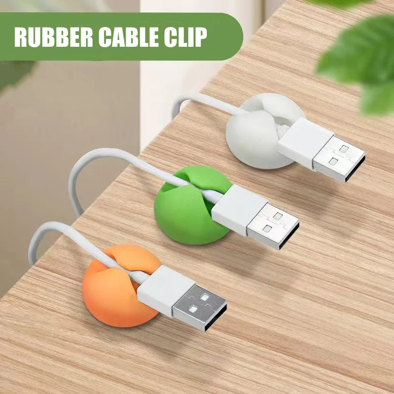 

Rubber Silicone Cable Clip Desk Tidy Organiser Wire Cord Lead USB Charger Holder for Home Office Secure Table Desktop Storage