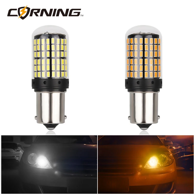 

2Pcs 1156 BA15S P21W BAU15S PY21W 7440 W21W P21/5W 1157 BAY15D 7443 3157 LED Bulbs 144smd CanBus Lamp Reverse Turn Signal Light