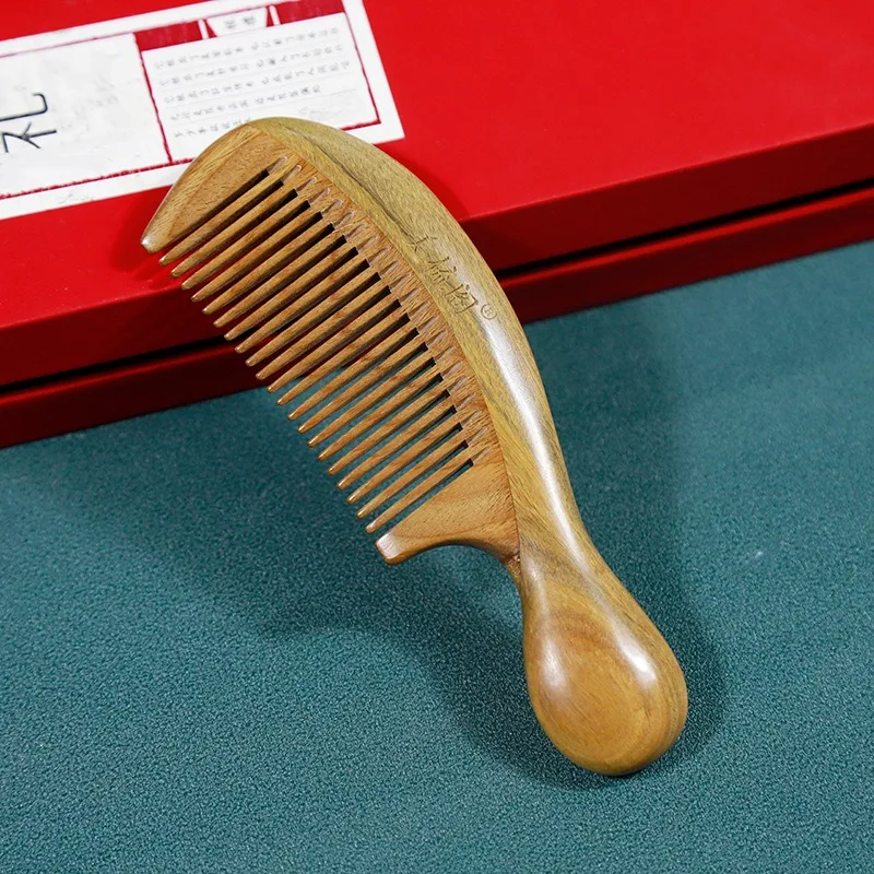 

Сандаловое дерево, Толстая ручка, прямая расческа для волос, сандаловое дерево, производитель, оптовая продажа, гравировка логотипа, креативные подарки для Frien