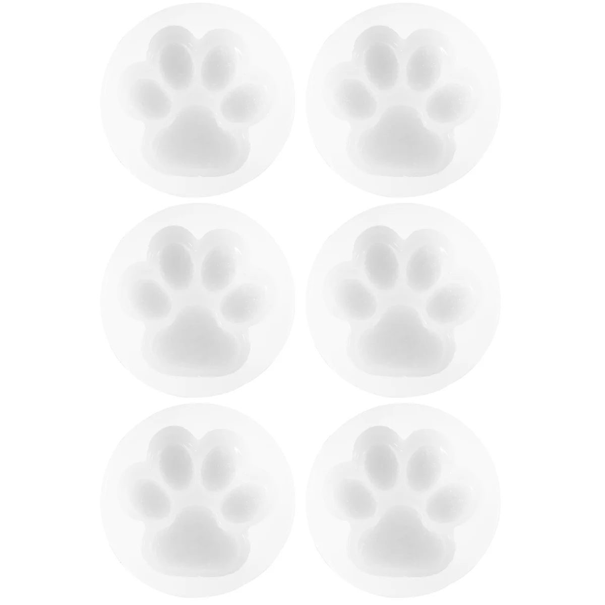 

6 Pcs Silicone Popsicle Molds Cat Claw Epoxy Pendant Casting Ornament Resin Puppy 8X4.5CM White Silica Gel