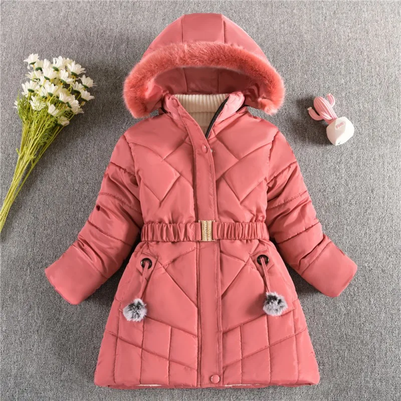 

Girls Down Coat Jacket Cotton Outerwear Windbreak 2023 Casual Thicken Velvet Winter Warm High Quality Children's Clothing