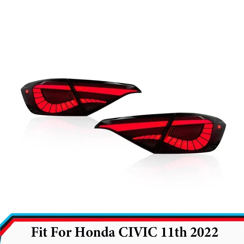 

Задняя лампа в сборе для Honda, задняя лампа 11 поколения Civic 2022, задняя лампа, потоковый сигнал поворота