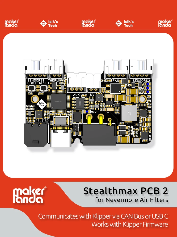 MakerPanda Nevermore Stealthmax PCB 2 CAN-шина для воздушных фильтров 3D-принтеров работает с
