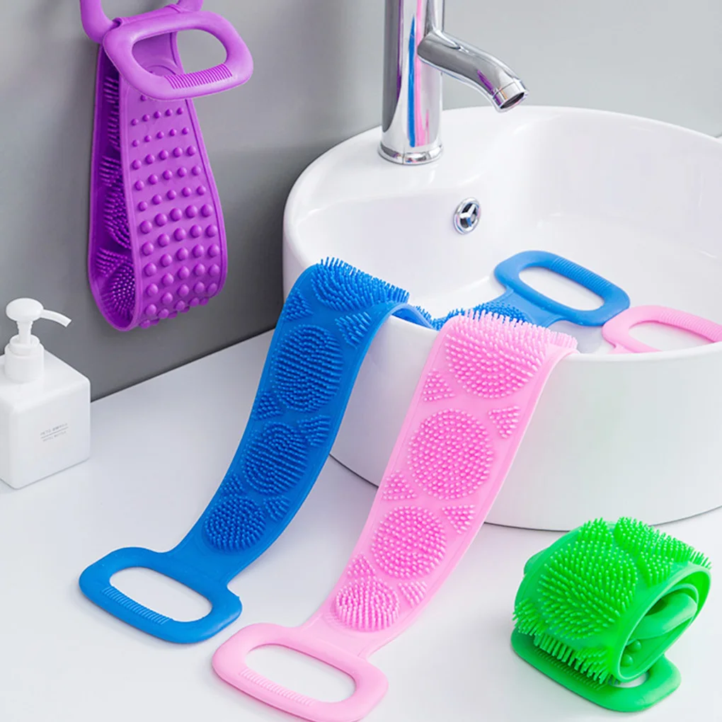 Bath Silicone Scrubber Multi-functional Back Scrub Tool Home Bathroom Shower Towel Brush