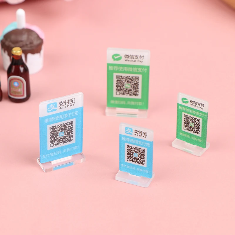 1:6 1:12 миниатюрный кукольный домик с QR-кодом моделирование кода платежа модель