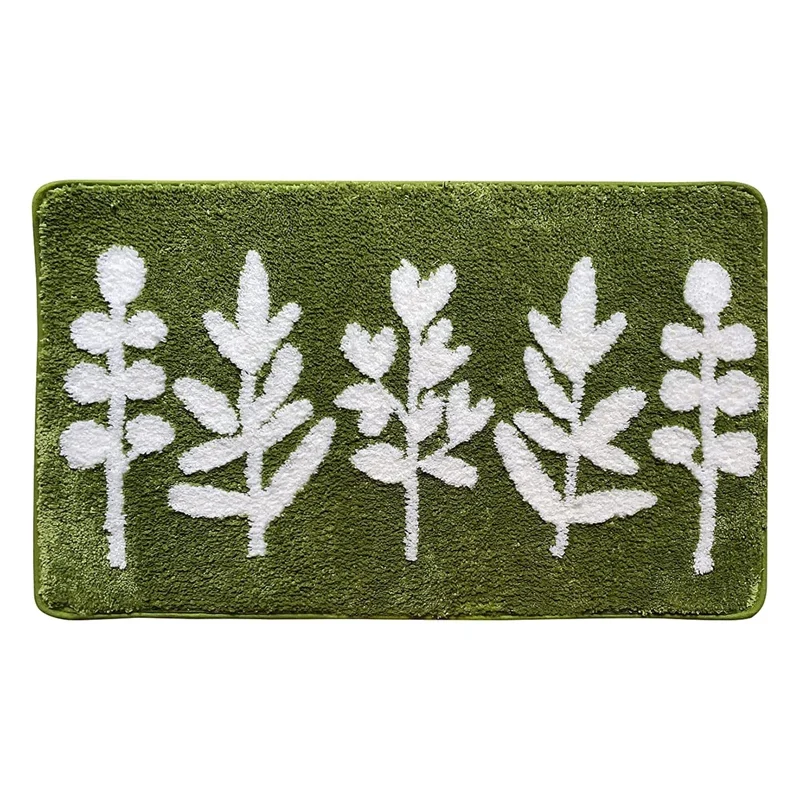 

Bathroom Rug Soft-Microfiber Non Slip Bathroom Rug Bath Rugs Water Absorbent Machine Washable Tropical Bathroom Decor