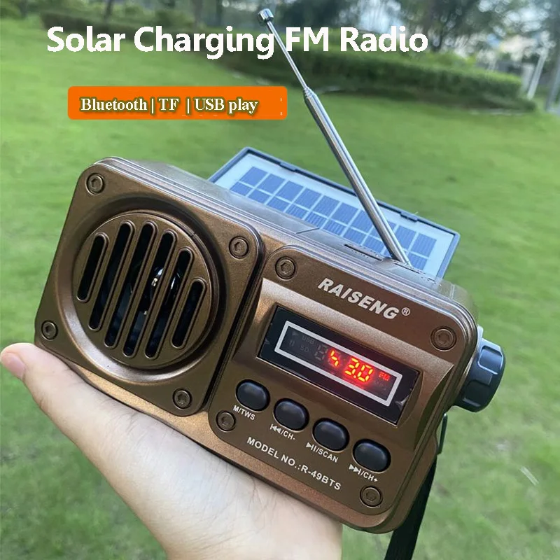 Портативный мини FM-радиоприемник на солнечной батарее беспроводное аварийное