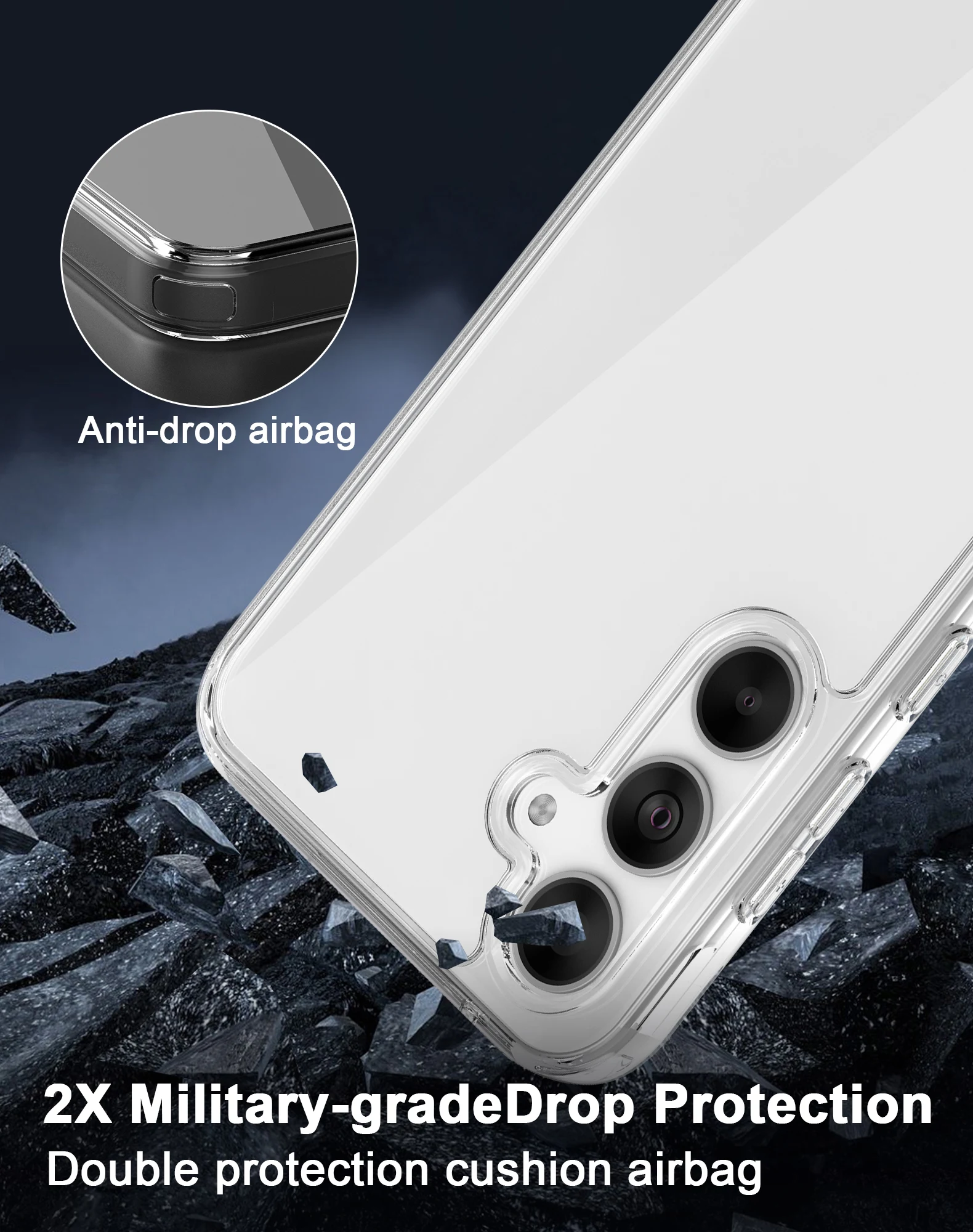 Feitenn для Samsung Galaxy A35 Slim Fit прозрачный чехол жесткая задняя часть и мягкий бампер из