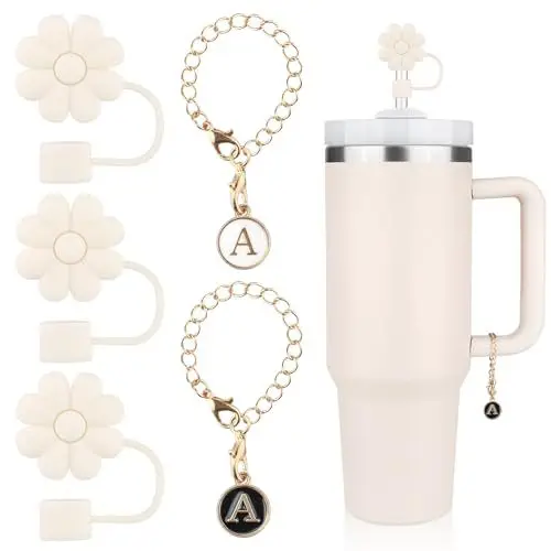 5 шт. подвесок для стакана Stanley MOONBIFFY + 3 шт. розовых топперов для крышки