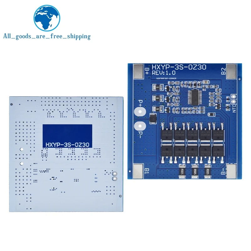 TZT 3S 12V 30A BMS 18650 Защитная плата литиевой батареи 11 1 V 12 6 анти-перезаряд с контролем
