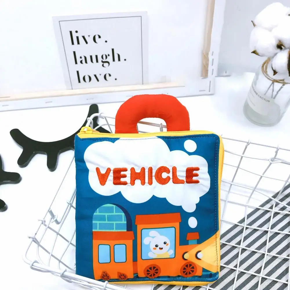 

Cloth Baby Book Cognitive Ability Hand-on Ability Early Educational 3D Traffic Fun Interactive Baby Book for Children