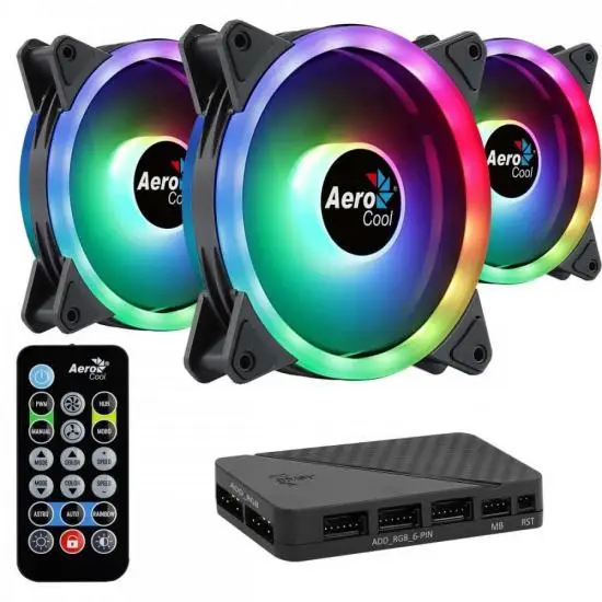 

Kit 3 Coolers Duo 12 PRO ARGB + Hub + AEROCOOL Control
