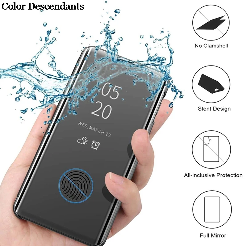Luxury Mirror View Smart Flip Case For Xiaomi Pocophone F2 Pro original Magnetic fundas on Xaiomi F 2 F2Pro Leather Phone Cover