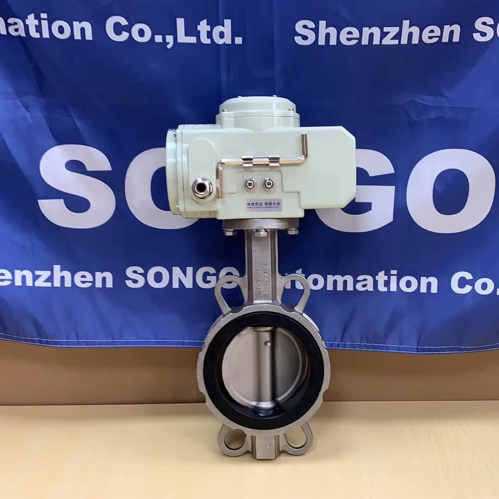 Тип ВКЛ./ВЫКЛ. DN100 4-дюймовый Электрический привод EPDM вафельный Нержавеющая сталь