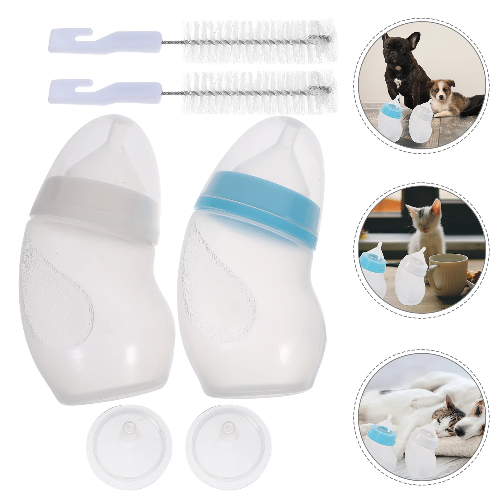 

2pcs Feeding Bottle Pet Dog Feeding Bottles Milk Bottles for Home (Random Color)