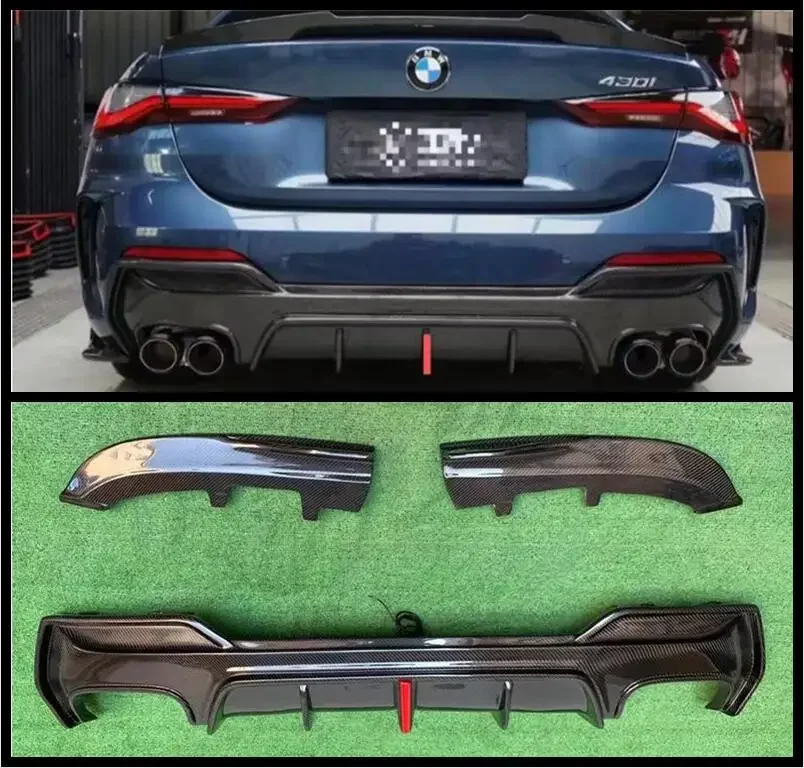 Задний бампер из настоящего углеродного волокна боковые спойлеры диффузор