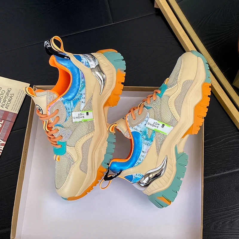 Women's Shoes Sports Shoes Heightening Shoes Thick Soled Casual Shoes Small White Shoes Mesh Breathable Summer Sports Sneakers