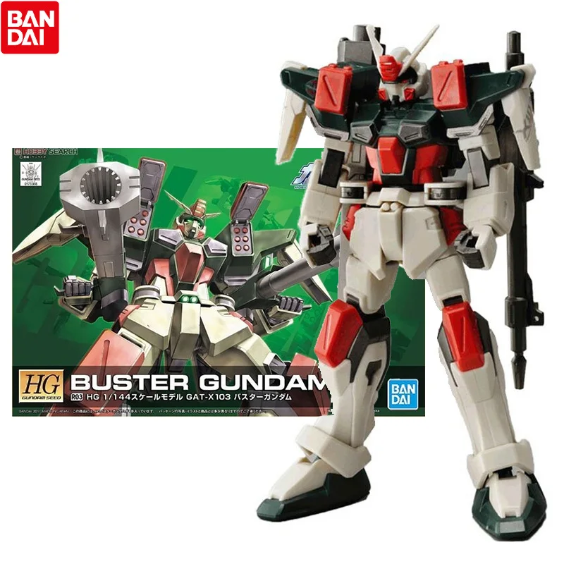 

Bandai Genuine Gundam Model Kit Anime Figure HG SEED R03 Buster Gundam Collection Gunpla Anime Action Figure Toys for Children