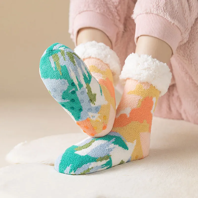 

Casual Women Socks Kawaii Women Breathable Winter Socks Aldult Thickened Silicone Non-slip Floor Socks RYXWZ22