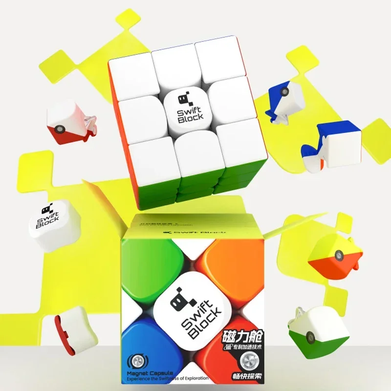 【JudyCube】Gan Swift Block 3x3 Магнитный куб Gan 355S Профессиональный скоростной без наклеек