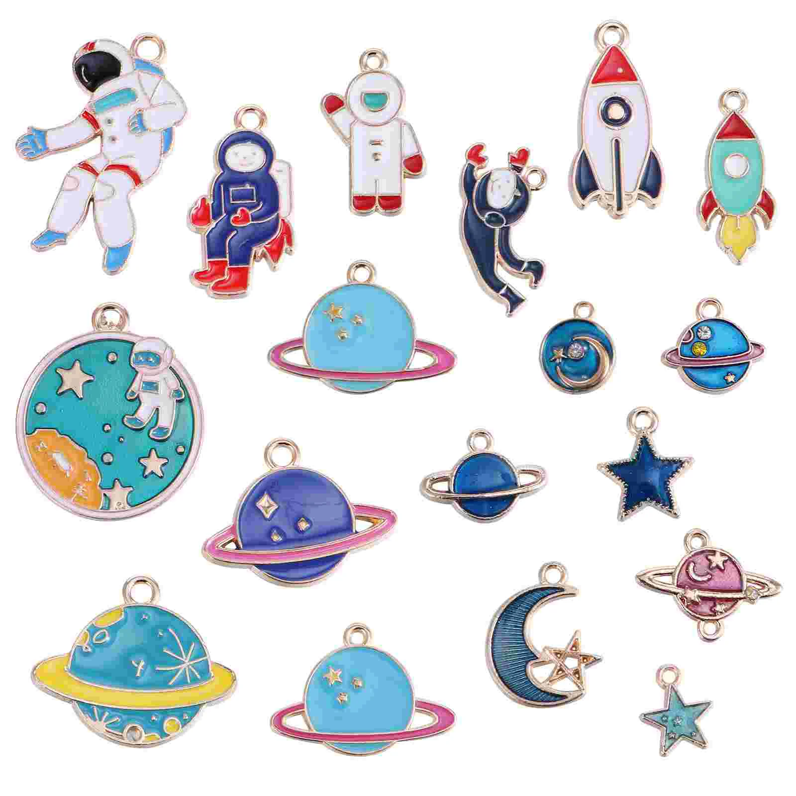 

18 Pcs Kids Necklace Moon Charms Space Necklace Necklace Charms Moon Necklace Earring Charms Pendant Accessories