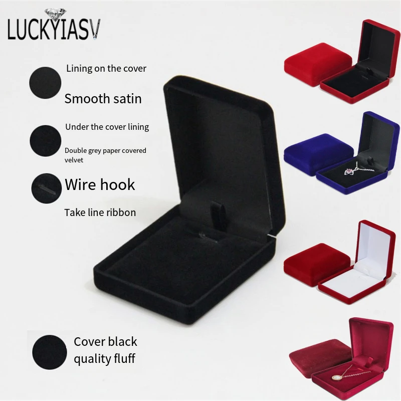 Soft Black/blue/red Velvet Casket Long Earrings Jewelry Organizer Box