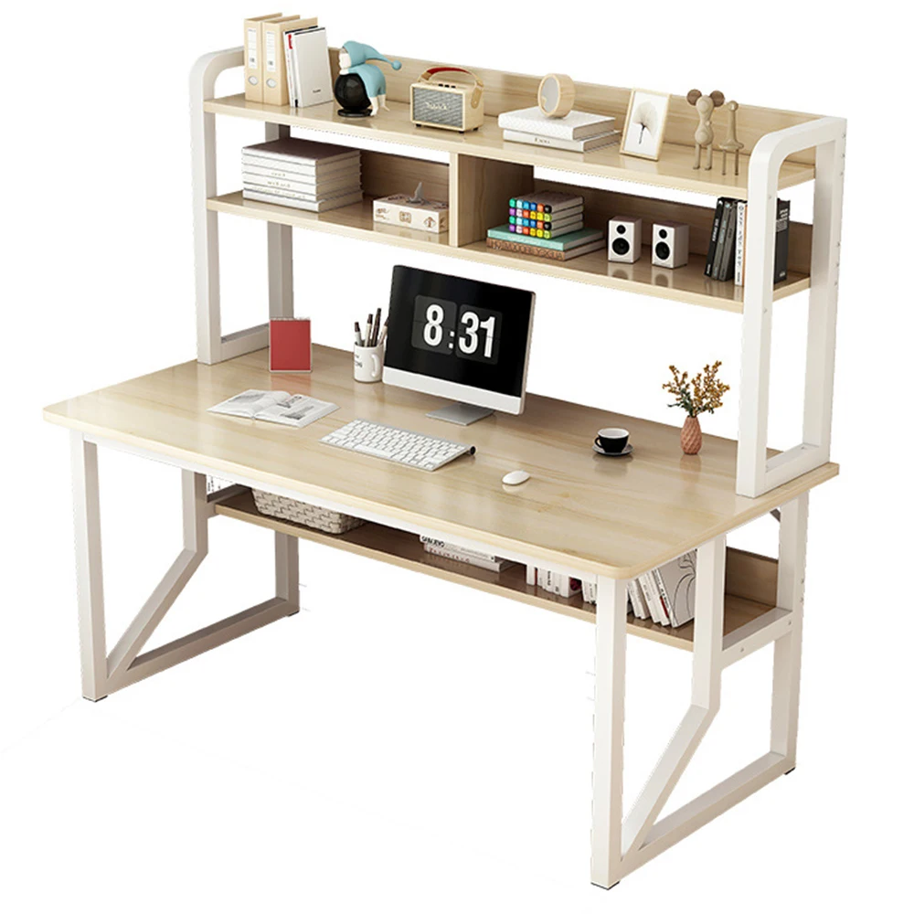 

Desktop Computer Table Bookshelf Integrated Simple Rental House Learning Small Desk With Thick Steel Frame