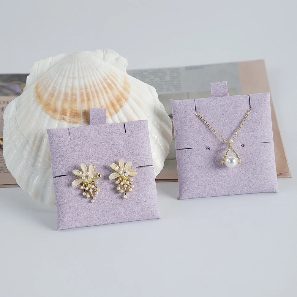 Earring Microfiber Cards Necklace Earring Display Cards Cardboard Pads for DIY Jewelry Packaging For Women Hang Tag Card Holder