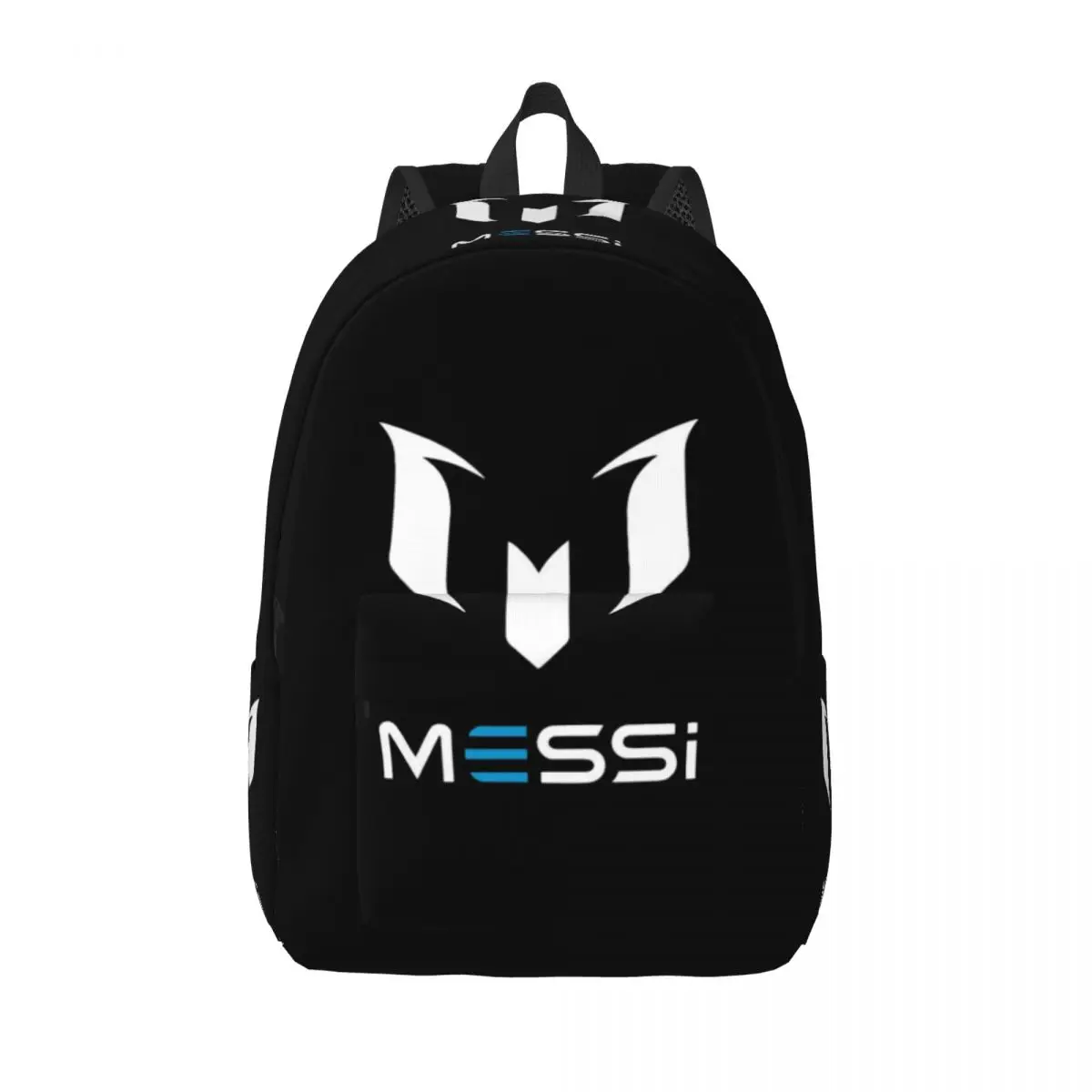 

Custom Messied Soccer Canvas Backpack Women Men Basic Bookbag for College School Football Bags