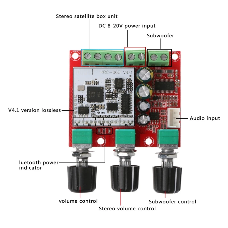 

2021 New TPA3110D2 Bluetooth-compatible Subwoofer Digital Amplifier Board 2.1CH