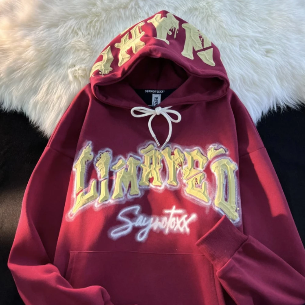 Женский топ для осени и зимы толстовка с капюшоном буквенным принтом