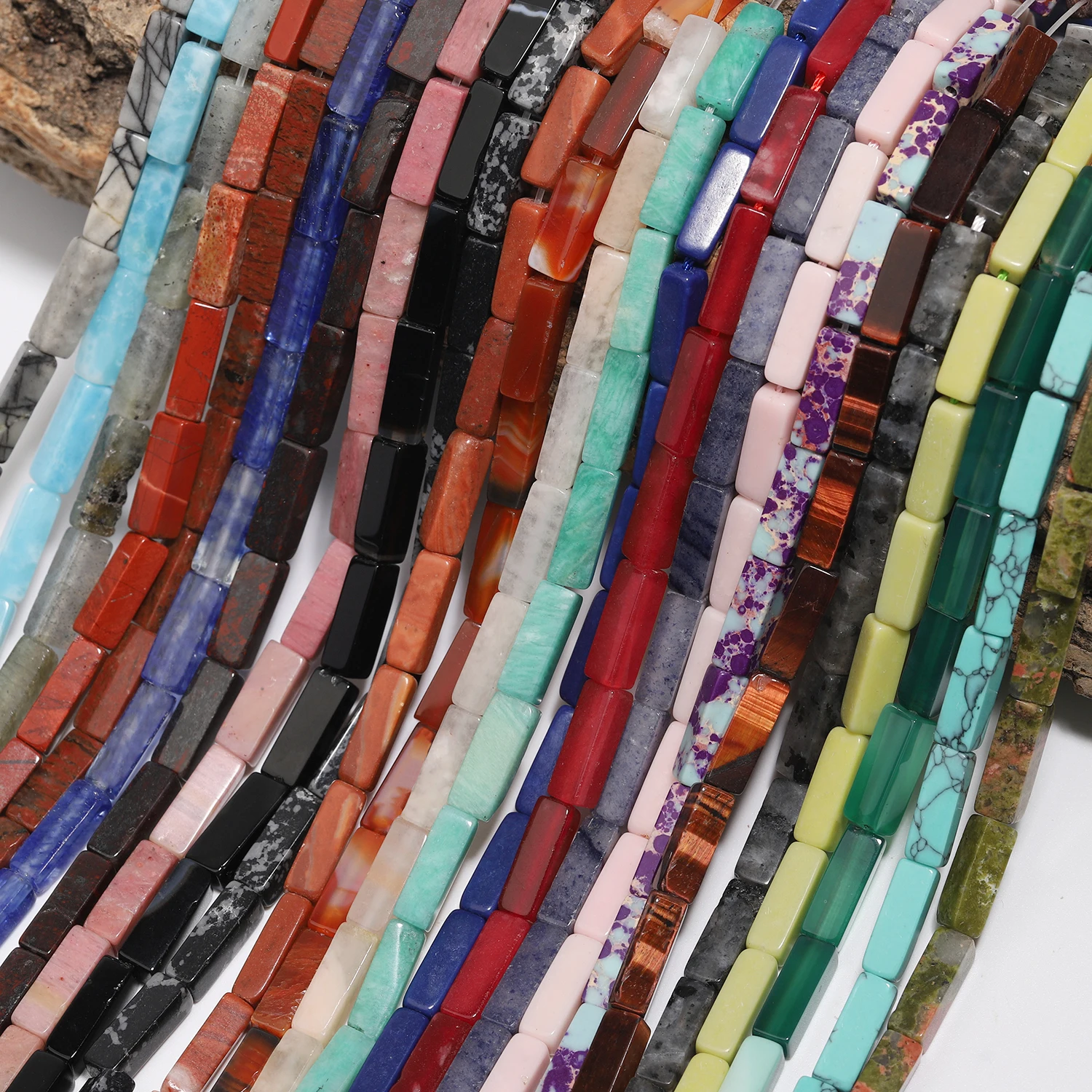 13x4 мм квадратные бусины в форме трубки амазонит агат халцедон розовый опал