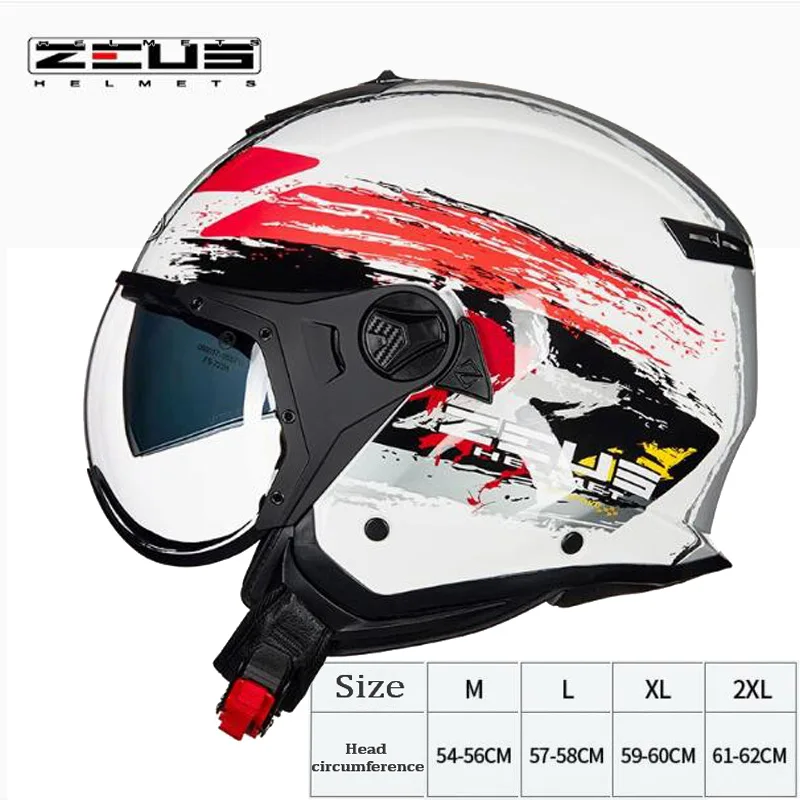 Мотоциклетный шлем защитный с двойными линзами открытым лицом 3/4 градусов защита