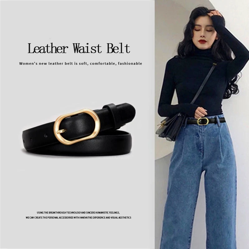 Women Leather Belt For Female Strap Casual All-match Ladies Adjustable Belts Designer High Quality Brand