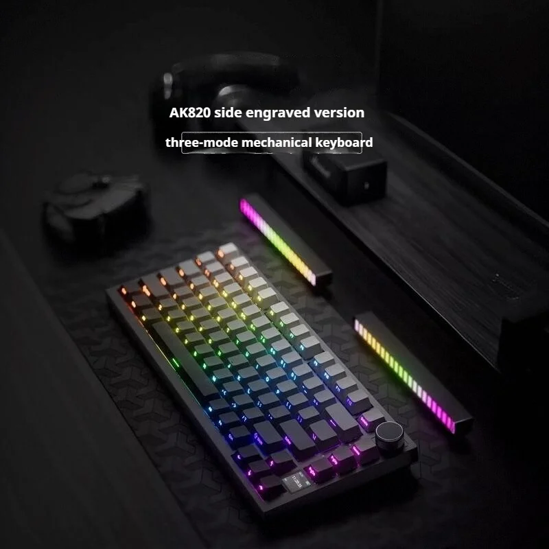 Ajazz Ak820 PRO Third Mock Bluetooth 2 4g Беспроводная бесшумная механическая клавиатура Pbt Rbg с