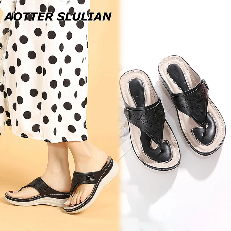 

2022 Summer Sandals Women Hollow Out Beach Flip Flops Female Slingback Thicked Bottom Shoes Women's Casual Hot Selling Footwear