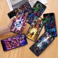 avengers super hero case for xiaomi redmi note 10 9 8 pro 9s 10s 9a 9c nfc 7 k40 9t 8t 7a black soft silicone shell phone cover