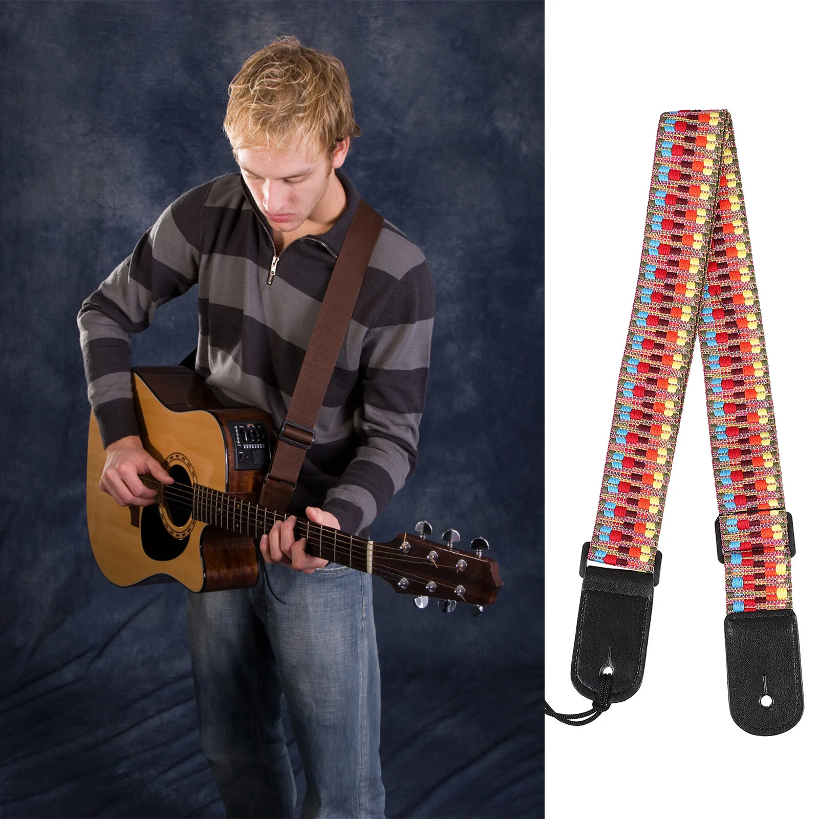 

Музыкальный инструмент, ремень без пряжки, укулеле, наплечный ремень, строп для балладной гитары из полиэстера, регулируемый шейный